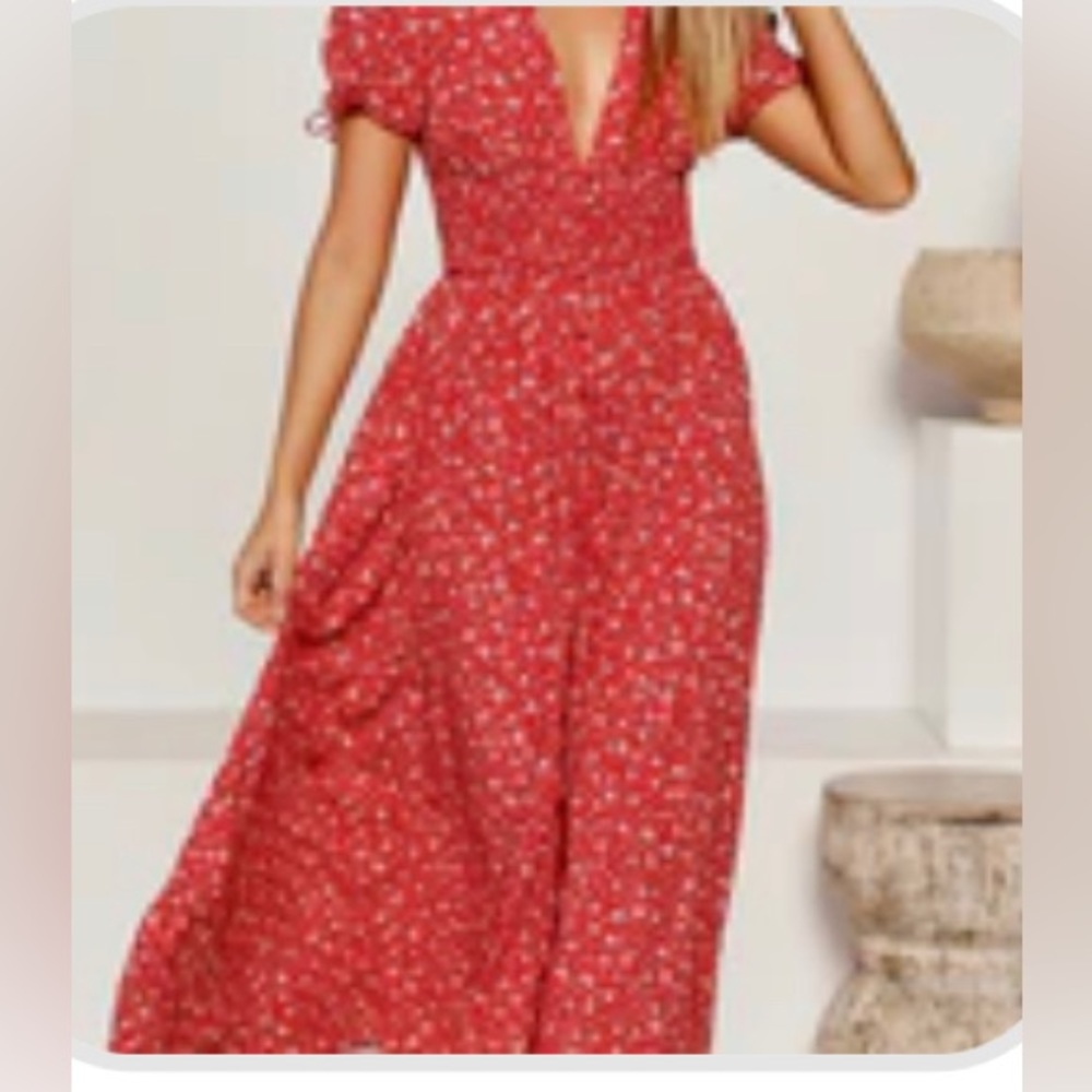 Red floral dress from Australia